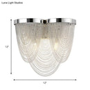 GobekUsa Contemporary Silver Tassels Living Room Metal Sconce - 2-Light LED Wall Lamp Fixture