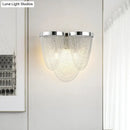 GobekUsa Contemporary Silver Tassels Living Room Metal Sconce - 2-Light LED Wall Lamp Fixture