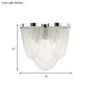 GobekUsa Modern Tassel Wall Light with 2 Aluminum Lights in Chrome Finish for Bedroom