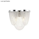 GobekUsa Modern Tassel Wall Light with 2 Aluminum Lights in Chrome Finish for Bedroom