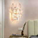 GobekUsa Nordic Chrome Sconce Light with Crystal Teardrop Shade - 1 Light Wall Mount for Living Room
