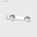 GobekUsa Modern Chrome Vanity Light Fixture with Clear Crystal Accents - 2/3 Bulbs, Warm/White Light