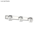 GobekUsa Modern Chrome Vanity Light Fixture with Clear Crystal Accents - 2/3 Bulbs, Warm/White Light