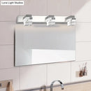 GobekUsa Modern Chrome Vanity Light Fixture with Clear Crystal Accents - 2/3 Bulbs, Warm/White Light