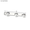GobekUsa Modern Chrome Vanity Light Fixture with Clear Crystal Accents - 2/3 Bulbs, Warm/White Light