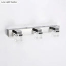 GobekUsa Modern Chrome Vanity Light Fixture with Clear Crystal Accents - 2/3 Bulbs, Warm/White Light