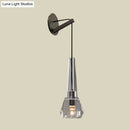 GobekUsa Tapered Crystal Wall Mount Light: Modern Bronze 1-Head Sconce with Dangling Cord
