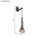 GobekUsa Tapered Crystal Wall Mount Light: Modern Bronze 1-Head Sconce with Dangling Cord