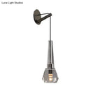 GobekUsa Tapered Crystal Wall Mount Light: Modern Bronze 1-Head Sconce with Dangling Cord