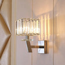 GobekUsa Modern Clear Crystal Wall Light - Stylish 1 Light Chrome Sconce for Corridor