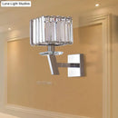 GobekUsa Modern Clear Crystal Wall Light - Stylish 1 Light Chrome Sconce for Corridor