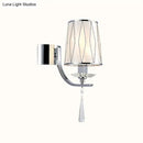 GobekUsa Modern Chrome Wall Lamp with K9 Crystal Drop and Diamond-Pattern Barrel Design