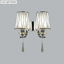 GobekUsa Modern Chrome Wall Lamp with K9 Crystal Drop and Diamond-Pattern Barrel Design
