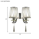GobekUsa Modern Chrome Wall Lamp with K9 Crystal Drop and Diamond-Pattern Barrel Design