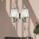 GobekUsa Modern Chrome Wall Lamp with K9 Crystal Drop and Diamond-Pattern Barrel Design