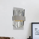 GobekUsa Contemporary Chrome LED Crystal Wall Sconce - Elegant Bedroom Lighting Solution
