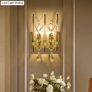 GobekUsa Contemporary Crystal Strand Sconce with 2-Lights and Silver Rod - Wall Mounted for Bedroom