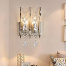 GobekUsa Contemporary Crystal Strand Sconce with 2-Lights and Silver Rod - Wall Mounted for Bedroom