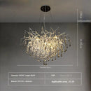 GobekUsa Crystal Water Drop Branch Chandelier LED Lighting Fixture for Hall Living Room