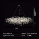GobekUsa Crystal Water Drop Branch Chandelier LED Lighting Fixture for Hall Living Room
