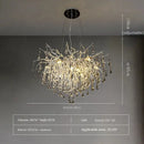 GobekUsa Crystal Water Drop Branch Chandelier LED Lighting Fixture for Hall Living Room