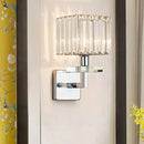 GobekUsa Contemporary Chrome LED Cuboid Wall Mounted Light with Crystal Prisms
