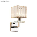 GobekUsa Contemporary Chrome LED Cuboid Wall Mounted Light with Crystal Prisms