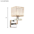 GobekUsa Contemporary Chrome LED Cuboid Wall Mounted Light with Crystal Prisms