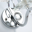 GobekUsa Modernist Chrome Cylinder Wall Sconce with Clear Crystal Orbit Drop - 1 Bulb Wall Lighting