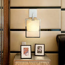 GobekUsa Modern Chrome Cylinder Wall Sconce Light – Fabric Shade, 1-Light Fixture