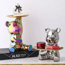 Modern chrome decorbites bear doll storage tray living room key holder by Decorbites