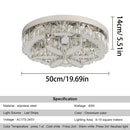 GobekUsa Crystal Ceiling Chandelier: Modern LED Light with RC Dimming for Luxe Home Decor