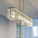 GobekUsa Crystal Chandelier: Modern Rectangular Lighting for Living Room, Dining Room, Bar