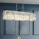 GobekUsa Crystal Chandelier: Modern Rectangular Lighting for Living Room, Dining Room, Bar