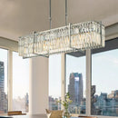 GobekUsa Crystal Chandelier: Modern Rectangular Lighting for Living Room, Dining Room, Bar