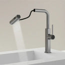 GobekUsa Digital Display Single Lever Brass Kitchen Faucet - Hot Cold Pull Out Mixer