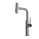 GobekUsa Digital Display Single Lever Brass Kitchen Faucet - Hot Cold Pull Out Mixer