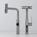 GobekUsa Digital Display Single Lever Brass Kitchen Faucet - Hot Cold Pull Out Mixer