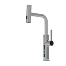 GobekUsa Digital Display Single Lever Brass Kitchen Faucet - Hot Cold Pull Out Mixer