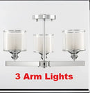 GobekUsa Double Glass LED Crystal Chandelier in Chrome Finish for Living Room