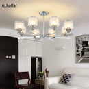 GobekUsa Double Glass LED Crystal Chandelier in Chrome Finish for Living Room