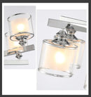 GobekUsa Double Glass LED Crystal Chandelier in Chrome Finish for Living Room