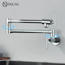 GobekUsa Double Joint Pot Filler Faucet Swing Arm Wall Mount Kitchen Tap