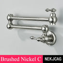 GobekUsa Double Joint Pot Filler Faucet Swing Arm Wall Mount Kitchen Tap