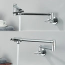 GobekUsa Double Joint Pot Filler Faucet Swing Arm Wall Mount Kitchen Tap