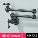 GobekUsa Double Joint Pot Filler Faucet Swing Arm Wall Mount Kitchen Tap