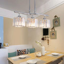 GobekUsa Modern Chrome Drum Crystal Pendant Light for Dining Room Island – 2/3 Bulbs Hanging from Ceiling