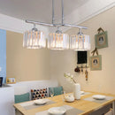 GobekUsa Modern Chrome Drum Crystal Pendant Light for Dining Room Island – 2/3 Bulbs Hanging from Ceiling