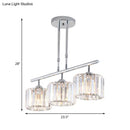 GobekUsa Contemporary Crystal Chrome Drum Chandelier Light with 3/4 Pendant Bulbs - Perfect for Bedroom