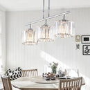 GobekUsa Contemporary Crystal Chrome Drum Chandelier Light with 3/4 Pendant Bulbs - Perfect for Bedroom